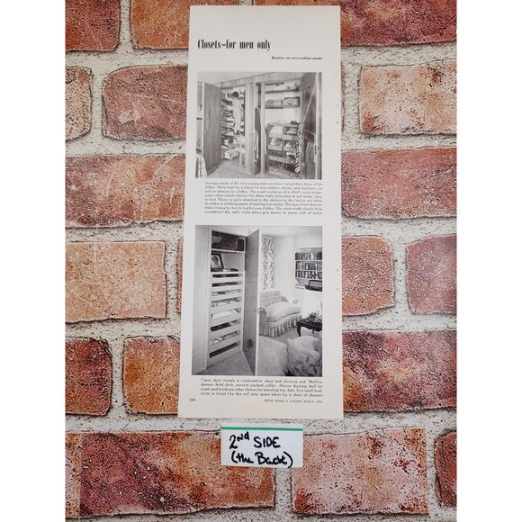 1950 Closets for Men Only Vtg Print Article by John‎ Mack Carter - Double Sided - Picture 2 of 11